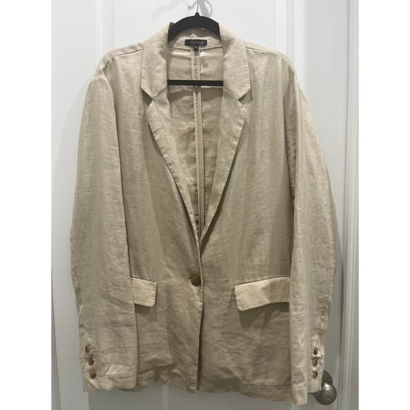 Quince 100% European Linen Blazer in Driftwood Sz XL - Picture 2 of 11